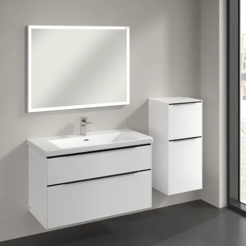 VILLEROY BOCH Subway 3.0 Seitenschrank, 1 Auszug, 1 Tür, 400 x 860 x 362 mm, Pure White / Pure White #C59501VF, Bild 3