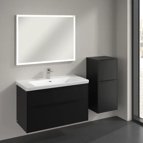 VILLEROY BOCH Subway 3.0 Seitenschrank, 1 Auszug, 1 Tür, 400 x 860 x 362 mm, Volcano Black / Volcano Black #C59501VL, Bild 3