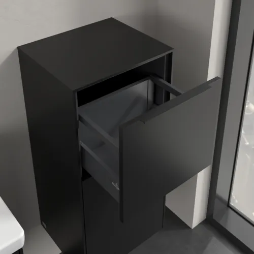 VILLEROY BOCH Subway 3.0 Seitenschrank, 1 Auszug, 1 Tür, 400 x 860 x 362 mm, Volcano Black / Volcano Black #C59501VL, Bild 6