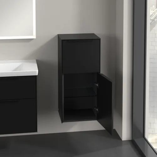 VILLEROY BOCH Subway 3.0 Seitenschrank, 1 Auszug, 1 Tür, 400 x 860 x 362 mm, Volcano Black / Volcano Black #C59501VL, Bild 5