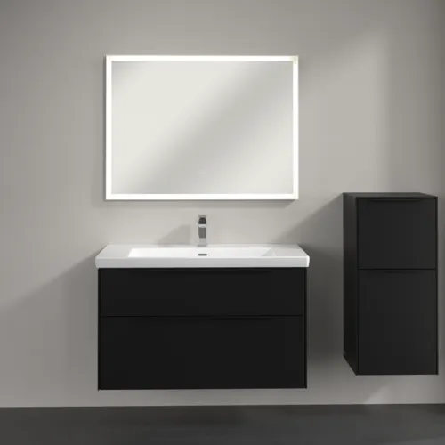VILLEROY BOCH Subway 3.0 Seitenschrank, 1 Auszug, 1 Tür, 400 x 860 x 362 mm, Volcano Black / Volcano Black #C59501VL, Bild 4