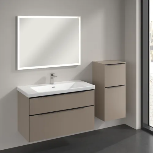 Bild von VILLEROY BOCH Subway 3.0 Seitenschrank, 1 Auszug, 1 Tür, 400 x 860 x 362 mm, Taupe / Taupe #C59501VM