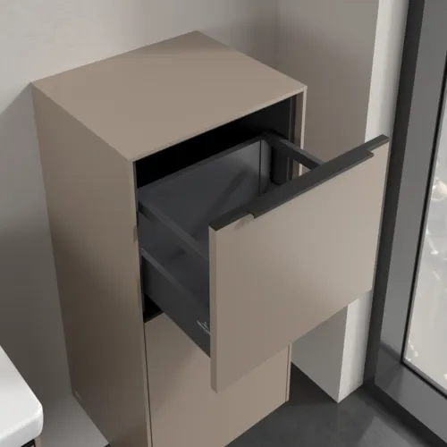 Bild von VILLEROY BOCH Subway 3.0 Seitenschrank, 1 Auszug, 1 Tür, 400 x 860 x 362 mm, Taupe / Taupe #C59501VM