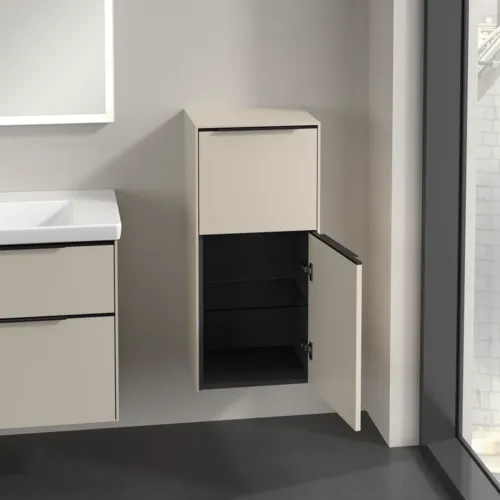 Bild von VILLEROY BOCH Subway 3.0 Seitenschrank, 1 Auszug, 1 Tür, 400 x 860 x 362 mm, Cashmere Grey / Cashmere Grey #C59501VN