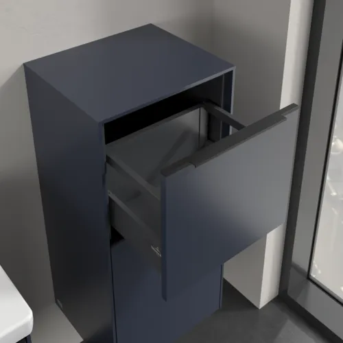 Bild von VILLEROY BOCH Subway 3.0 Seitenschrank, 1 Auszug, 1 Tür, 400 x 860 x 362 mm, Marine Blue / Marine Blue #C59501VQ