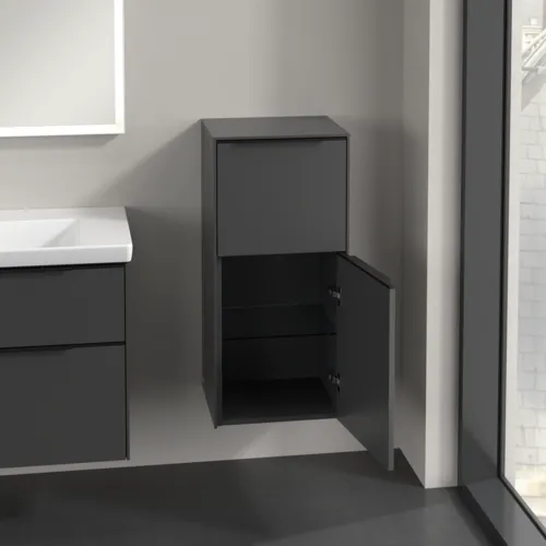 Bild von VILLEROY BOCH Subway 3.0 Seitenschrank, 1 Auszug, 1 Tür, 400 x 860 x 362 mm, Graphite / Graphite #C59501VR