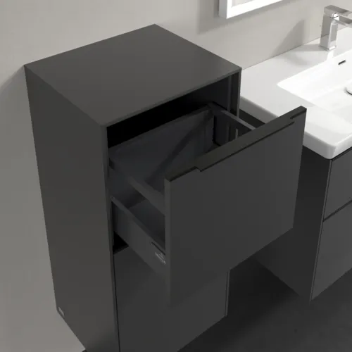 Bild von VILLEROY BOCH Subway 3.0 Seitenschrank, 1 Auszug, 1 Tür, 400 x 860 x 362 mm, Graphite / Graphite #C59401VR