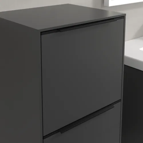 Bild von VILLEROY BOCH Subway 3.0 Seitenschrank, 1 Auszug, 1 Tür, 400 x 860 x 362 mm, Graphite / Graphite #C59401VR