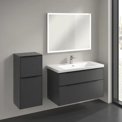 Bild von VILLEROY BOCH Subway 3.0 Seitenschrank, 1 Auszug, 1 Tür, 400 x 860 x 362 mm, Graphite / Graphite #C59401VR