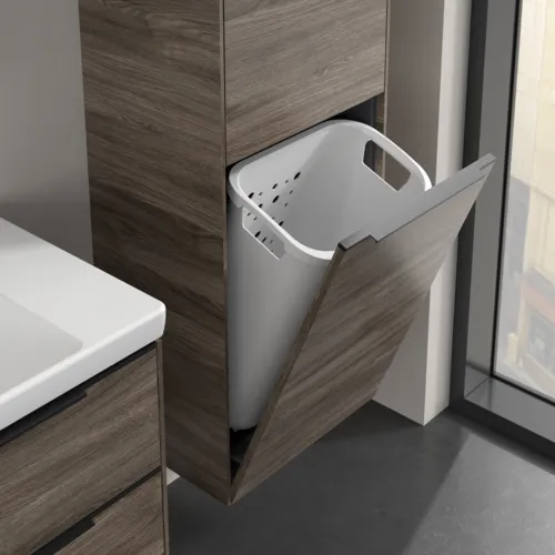 Bild von VILLEROY BOCH Subway 3.0 Hochschrank, 1 Tür, 1 Wäscheklappe, 450 x 1710 x 362 mm, Stone Oak / Stone Oak #C59301RK