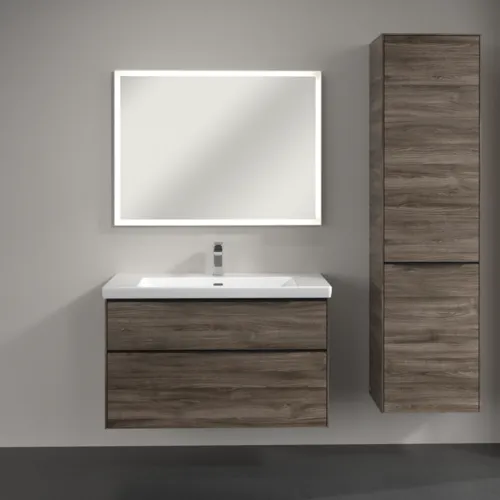 Bild von VILLEROY BOCH Subway 3.0 Hochschrank, 1 Tür, 1 Wäscheklappe, 450 x 1710 x 362 mm, Stone Oak / Stone Oak #C59301RK