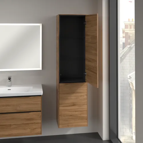 Bild von VILLEROY BOCH Subway 3.0 Hochschrank, 1 Tür, 1 Wäscheklappe, 450 x 1710 x 362 mm, Kansas Oak / Kansas Oak #C59301RH