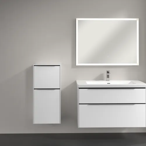 Bild von VILLEROY BOCH Subway 3.0 Seitenschrank, 1 Auszug, 1 Tür, 400 x 860 x 362 mm, Pure White / Pure White #C59401VF