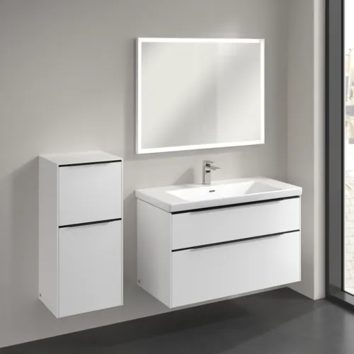 Bild von VILLEROY BOCH Subway 3.0 Seitenschrank, 1 Auszug, 1 Tür, 400 x 860 x 362 mm, Pure White / Pure White #C59401VF