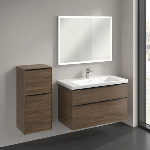 Bild von VILLEROY BOCH Subway 3.0 Seitenschrank, 1 Auszug, 1 Tür, 400 x 860 x 362 mm, Arizona Oak / Arizona Oak #C59401VH