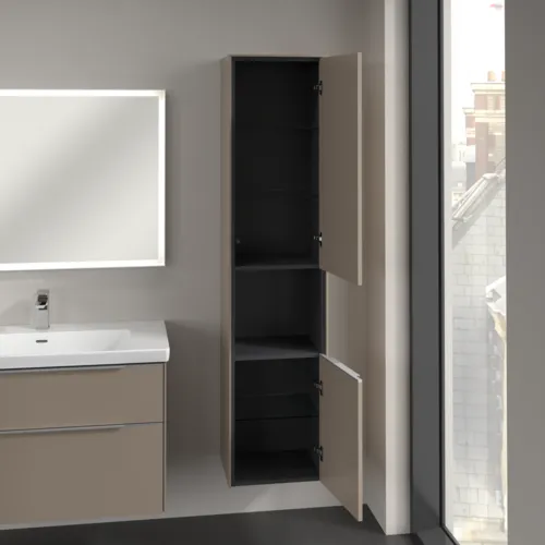 Bild von VILLEROY BOCH Subway 3.0 Hochschrank, 2 Türen, 400 x 1710 x 362 mm, Taupe / Taupe #C58900VM