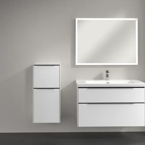 Bild von VILLEROY BOCH Subway 3.0 Seitenschrank, 1 Auszug, 1 Tür, 400 x 860 x 362 mm, Brilliant White / Brilliant White #C59401VE