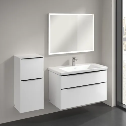 Bild von VILLEROY BOCH Subway 3.0 Seitenschrank, 1 Auszug, 1 Tür, 400 x 860 x 362 mm, Brilliant White / Brilliant White #C59401VE