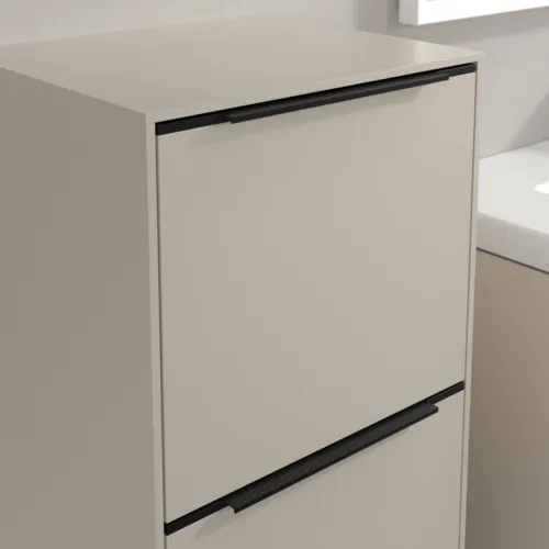 Bild von VILLEROY BOCH Subway 3.0 Seitenschrank, 1 Auszug, 1 Tür, 400 x 860 x 362 mm, Cashmere Grey / Cashmere Grey #C59401VN