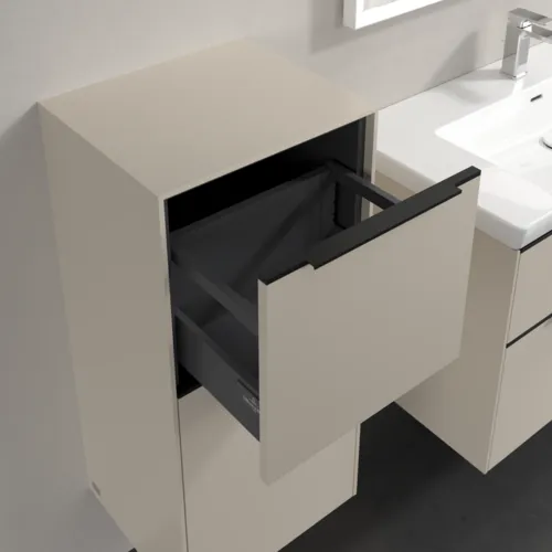 Bild von VILLEROY BOCH Subway 3.0 Seitenschrank, 1 Auszug, 1 Tür, 400 x 860 x 362 mm, Cashmere Grey / Cashmere Grey #C59401VN