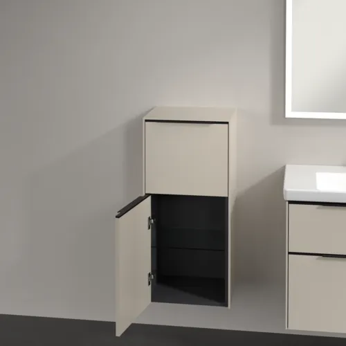 Bild von VILLEROY BOCH Subway 3.0 Seitenschrank, 1 Auszug, 1 Tür, 400 x 860 x 362 mm, Cashmere Grey / Cashmere Grey #C59401VN