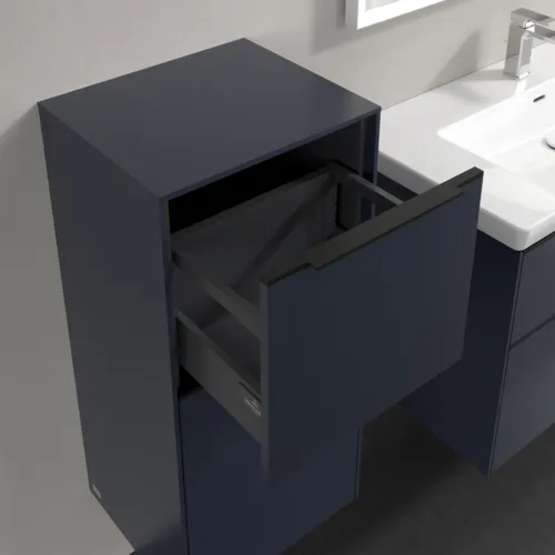 Picture of VILLEROY BOCH Subway 3.0 Side cabinet, 1 pull-out compartment, 1 door, 400 x 860 x 362 mm, Marine Blue / Marine Blue #C59401VQ