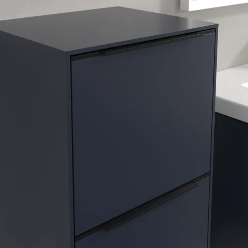 Picture of VILLEROY BOCH Subway 3.0 Side cabinet, 1 pull-out compartment, 1 door, 400 x 860 x 362 mm, Marine Blue / Marine Blue #C59401VQ
