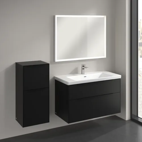 Bild von VILLEROY BOCH Subway 3.0 Seitenschrank, 1 Auszug, 1 Tür, 400 x 860 x 362 mm, Volcano Black / Volcano Black #C59401VL