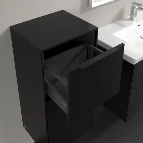 Bild von VILLEROY BOCH Subway 3.0 Seitenschrank, 1 Auszug, 1 Tür, 400 x 860 x 362 mm, Volcano Black / Volcano Black #C59401VL