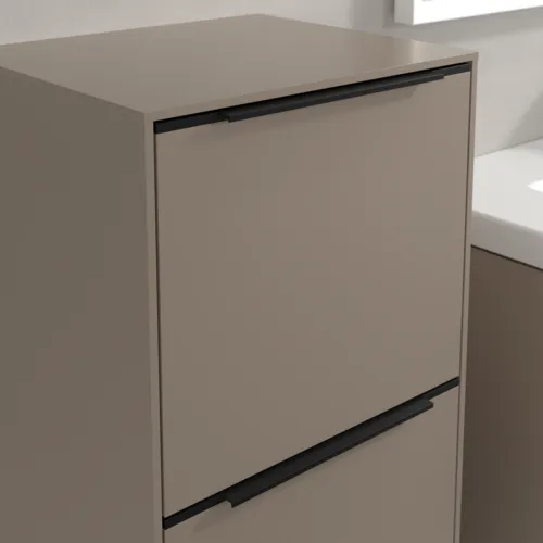 Bild von VILLEROY BOCH Subway 3.0 Seitenschrank, 1 Auszug, 1 Tür, 400 x 860 x 362 mm, Taupe / Taupe #C59401VM