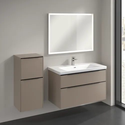 Bild von VILLEROY BOCH Subway 3.0 Seitenschrank, 1 Auszug, 1 Tür, 400 x 860 x 362 mm, Taupe / Taupe #C59401VM