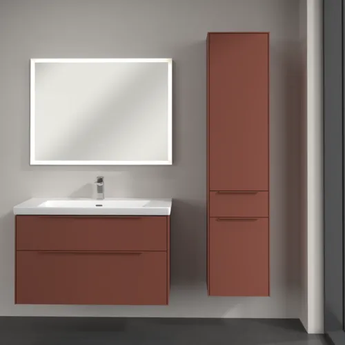 Bild von VILLEROY BOCH Subway 3.0 Hochschrank, 2 Türen, 1 Auszug, 400 x 1710 x 362 mm, Wine Red / Wine Red #C59102AH