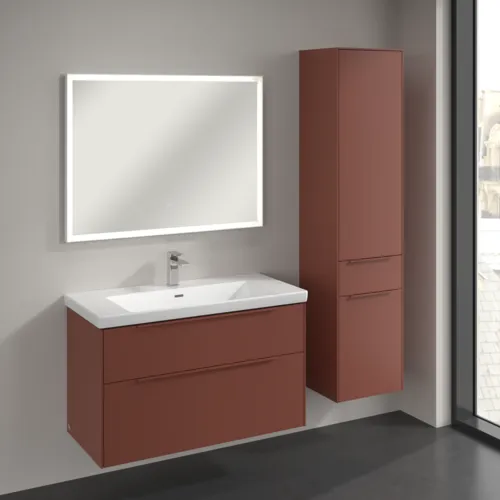 Bild von VILLEROY BOCH Subway 3.0 Hochschrank, 2 Türen, 1 Auszug, 400 x 1710 x 362 mm, Wine Red / Wine Red #C59102AH