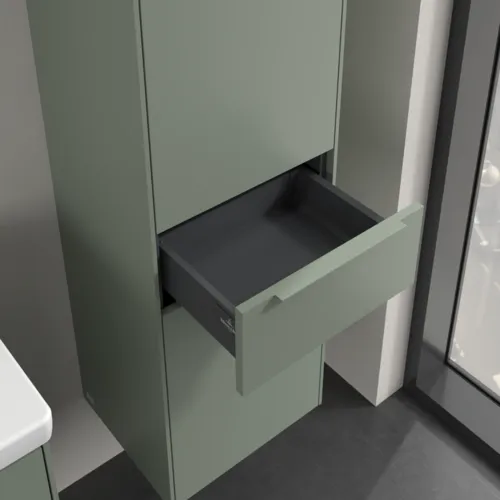 Bild von VILLEROY BOCH Subway 3.0 Hochschrank, 2 Türen, 1 Auszug, 400 x 1710 x 362 mm, Soft Green / Soft Green #C59102AF
