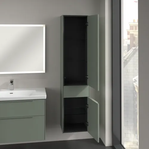 Bild von VILLEROY BOCH Subway 3.0 Hochschrank, 2 Türen, 1 Auszug, 400 x 1710 x 362 mm, Soft Green / Soft Green #C59102AF