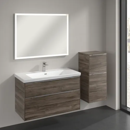 Bild von VILLEROY BOCH Subway 3.0 Seitenschrank, 1 Auszug, 1 Tür, 400 x 860 x 362 mm, Stone Oak / Stone Oak #C59500RK