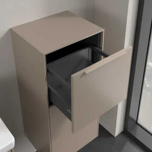 Bild von VILLEROY BOCH Subway 3.0 Seitenschrank, 1 Auszug, 1 Tür, 400 x 860 x 362 mm, Taupe / Taupe #C59502VM