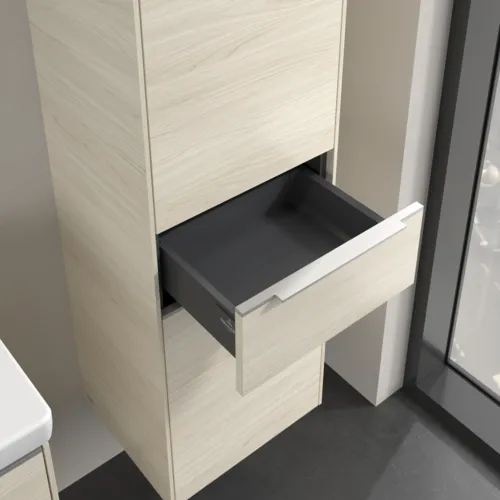 Bild von VILLEROY BOCH Subway 3.0 Hochschrank, 2 Türen, 1 Auszug, 400 x 1710 x 362 mm, White Oak / White Oak #C59100AA