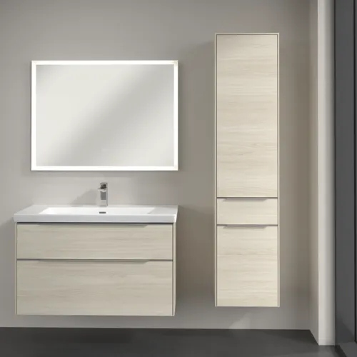 Bild von VILLEROY BOCH Subway 3.0 Hochschrank, 2 Türen, 1 Auszug, 400 x 1710 x 362 mm, White Oak / White Oak #C59100AA