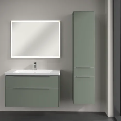 Bild von VILLEROY BOCH Subway 3.0 Hochschrank, 2 Türen, 1 Auszug, 400 x 1710 x 362 mm, Soft Green / Soft Green #C59100AF