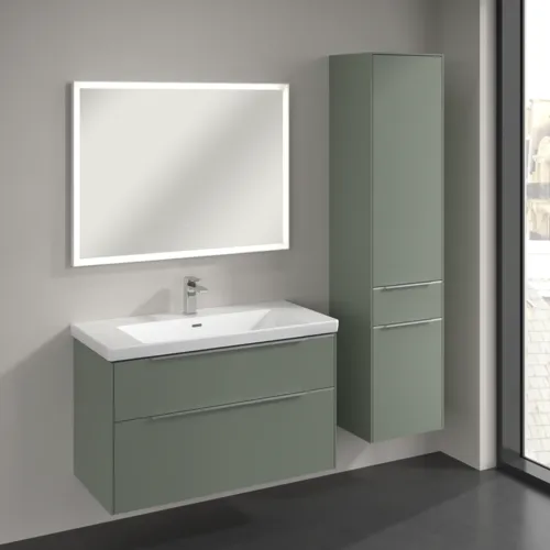 Bild von VILLEROY BOCH Subway 3.0 Hochschrank, 2 Türen, 1 Auszug, 400 x 1710 x 362 mm, Soft Green / Soft Green #C59100AF