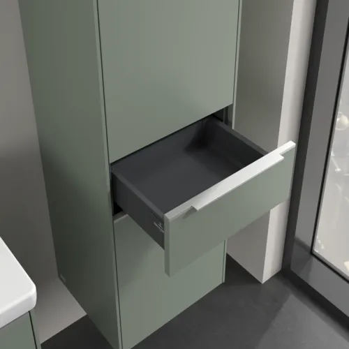 Bild von VILLEROY BOCH Subway 3.0 Hochschrank, 2 Türen, 1 Auszug, 400 x 1710 x 362 mm, Soft Green / Soft Green #C59100AF