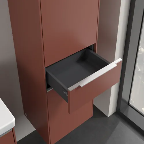 Bild von VILLEROY BOCH Subway 3.0 Hochschrank, 2 Türen, 1 Auszug, 400 x 1710 x 362 mm, Wine Red / Wine Red #C59100AH