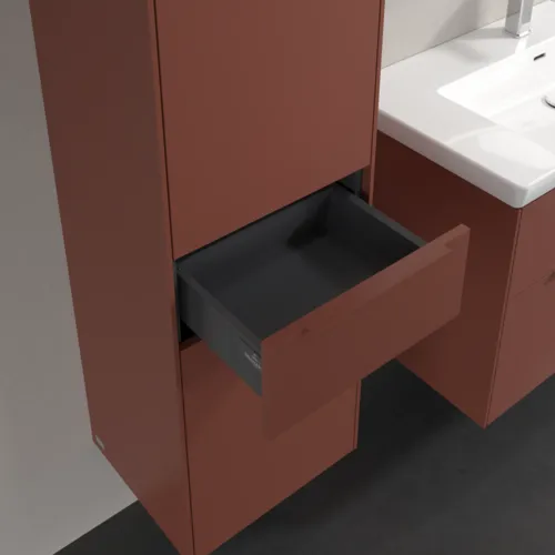 Bild von VILLEROY BOCH Subway 3.0 Hochschrank, 2 Türen, 1 Auszug, 400 x 1710 x 362 mm, Wine Red / Wine Red #C59002AH