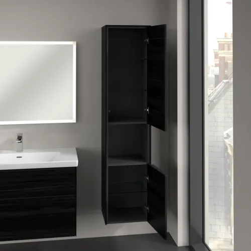 Bild von VILLEROY BOCH Subway 3.0 Hochschrank, 2 Türen, 400 x 1710 x 362 mm, Black Oak / Black Oak #C58901AB