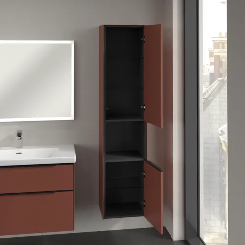 Picture of VILLEROY BOCH Subway 3.0 Tall cabinet, 2 doors, 400 x 1710 x 362 mm, Wine Red / Wine Red #C58901AH
