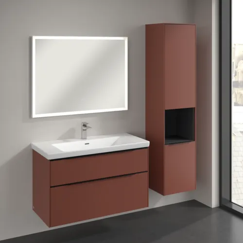 Picture of VILLEROY BOCH Subway 3.0 Tall cabinet, 2 doors, 400 x 1710 x 362 mm, Wine Red / Wine Red #C58901AH