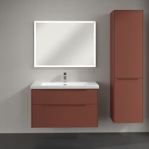Bild von VILLEROY BOCH Subway 3.0 Hochschrank, 1 Tür, 1 Wäscheklappe, 450 x 1710 x 362 mm, Wine Red / Wine Red #C59302AH