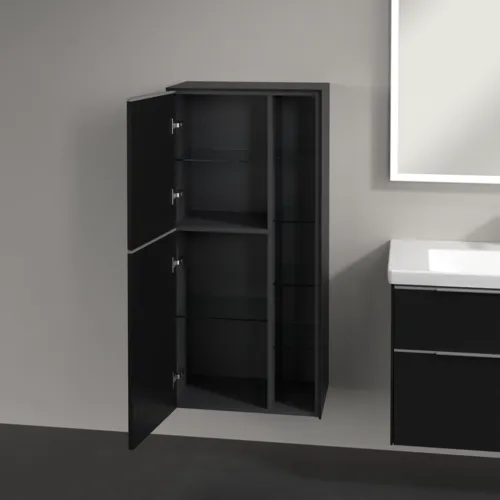 Bild von VILLEROY BOCH Subway 3.0 Mittelschrank, 2 Türen, 574 x 1200 x 362 mm, Volcano Black / Volcano Black #C59800VL