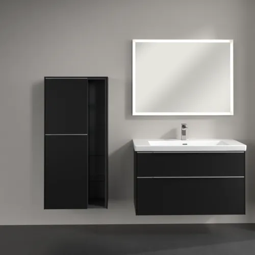 Bild von VILLEROY BOCH Subway 3.0 Mittelschrank, 2 Türen, 574 x 1200 x 362 mm, Volcano Black / Volcano Black #C59800VL